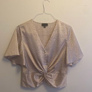 Leopard print silk top